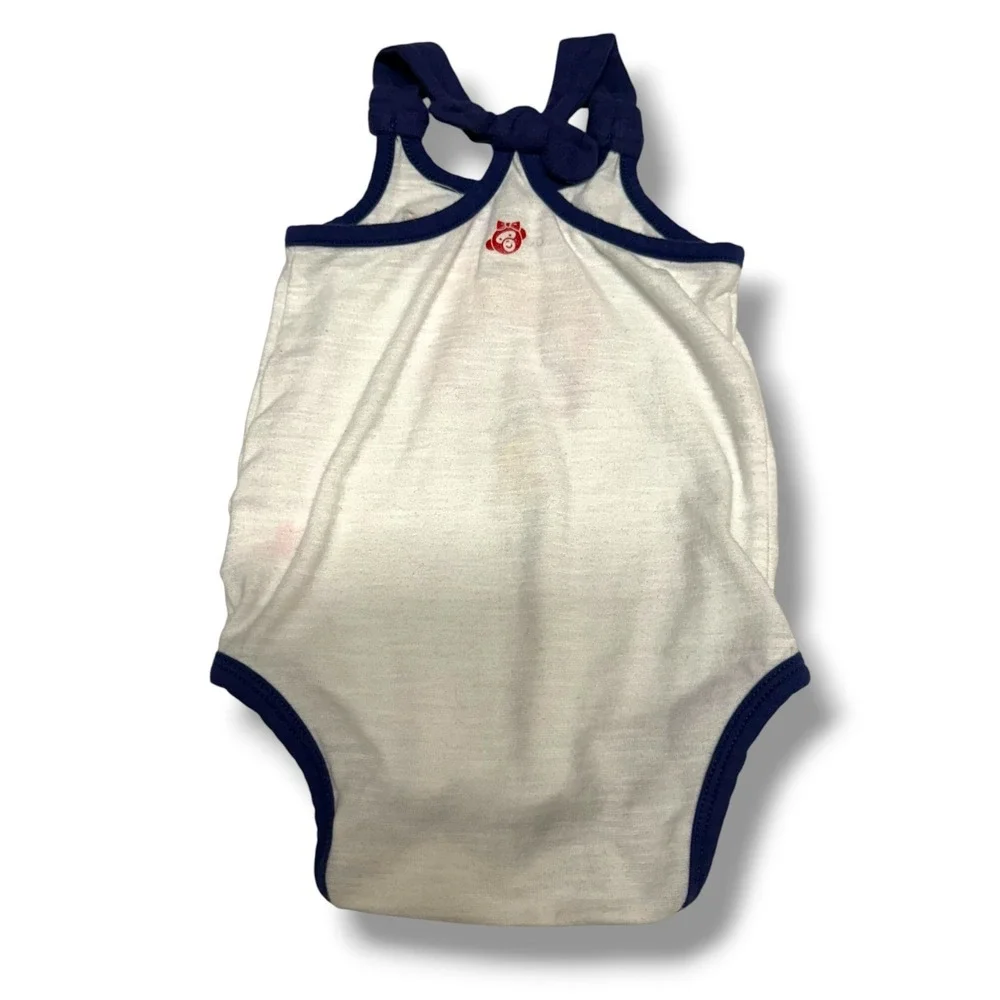 Okie Dokie Baby Girl Snorkeling Swimmer Graphic‎ Bodysuit White Navy 9M